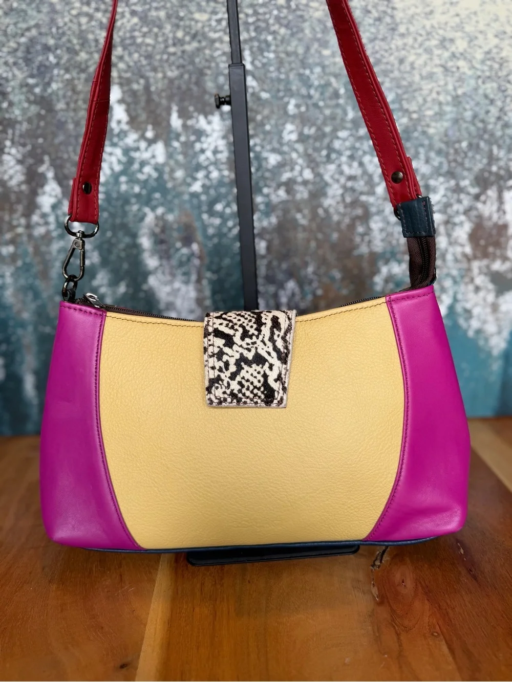 Soruka Dopamine Dressing Recycled Leather Colorblock Bag (EUC)